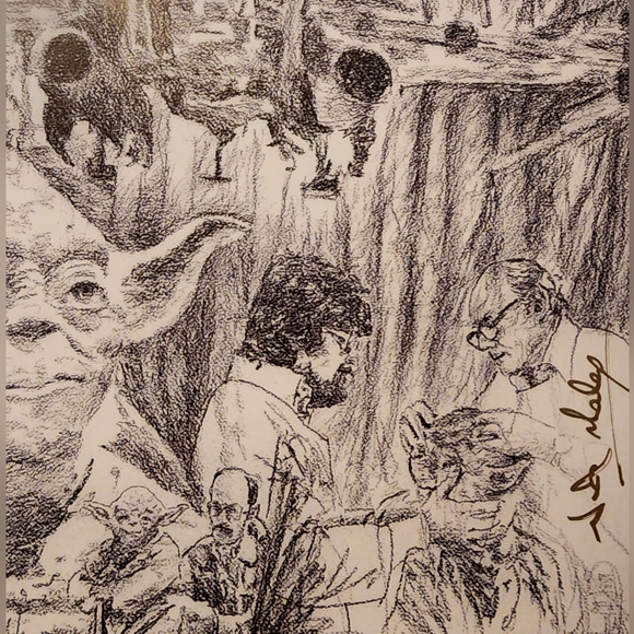 Star Wars Nick Maley Autographed 8 x 10 Jedi Yoda Degobah Sketch! - Picture 3 of 4